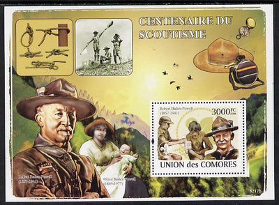 Comoro Islands 2008 Centenary of Scouting (Baden Powell) perf s/sheet unmounted mint