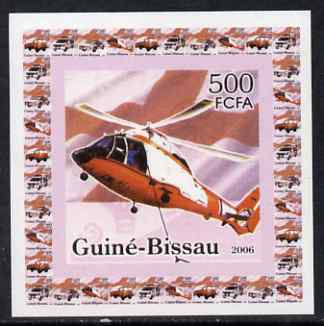 Guinea - Bissau 2006 Red Cross & Emergency Services #1 - Helicopter individual imperf deluxe sheet unmounted mint. Note this item is privately produced and is offered purely on its thematic appeal