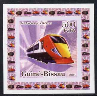 Guinea - Bissau 2006 Famous Trains #1 - Gatwick Express individual imperf deluxe sheet unmounted mint. Note this item is privately produced and is offered purely on its thematic appeal