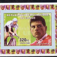 Congo 2006 Famous Cyclists #3 - Jan Ullrich individual imperf deluxe sheet unmounted mint