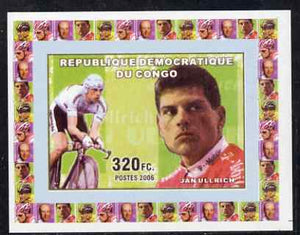 Congo 2006 Famous Cyclists #3 - Jan Ullrich individual imperf deluxe sheet unmounted mint