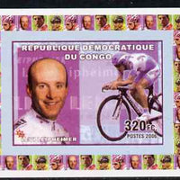 Congo 2006 Famous Cyclists #4 - Levi Leipheimer individual imperf deluxe sheet unmounted mint