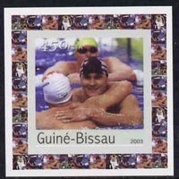 Guinea - Bissau 2003 Athens Olympic Games #3 - Swimming individual imperf deluxe sheet unmounted mint as Mi 2066