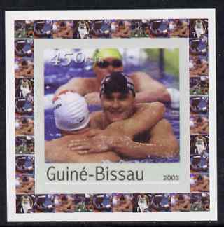 Guinea - Bissau 2003 Athens Olympic Games #3 - Swimming individual imperf deluxe sheet unmounted mint as Mi 2066