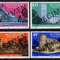 St Vincent 1976 Christmas set of 4 (Churches) opt'd Specimen unmounted mint, as SG 494-97