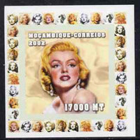 Mozambique 2002 40th Anniversary of Death of Marilyn Monroe #2 individual imperf deluxe sheet unmounted mint. Note this item is privately produced and is offered purely on its thematic appeal as Yv 1943