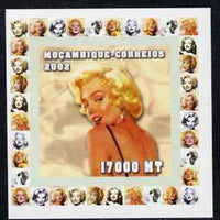 Mozambique 2002 40th Anniversary of Death of Marilyn Monroe #5 individual imperf deluxe sheet unmounted mint. Note this item is privately produced and is offered purely on its thematic appeal as Yv 1946
