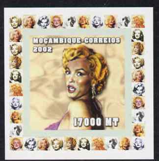 Mozambique 2002 40th Anniversary of Death of Marilyn Monroe #6 individual imperf deluxe sheet unmounted mint. Note this item is privately produced and is offered purely on its thematic appeal as Yv 1947