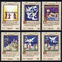 St Vincent 1977 Christmas set of 6 opt'd Specimen, as SG 544-49,unmounted mint