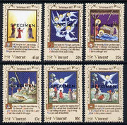 St Vincent 1977 Christmas set of 6 opt'd Specimen, as SG 544-49,unmounted mint