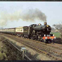Postcard produced in 1980's in full colour showing GWR 1904 rebuilt Castle Class 4-6-0 Pendennis Castle, unused and pristine