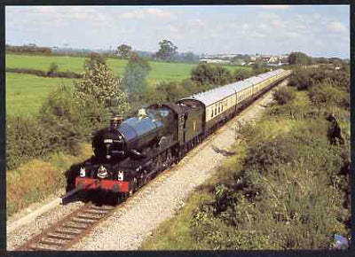 Postcard produced in 1980's in full colour showing GWR Collet King Class 4-6-0 Prototype King George V, unused and pristine