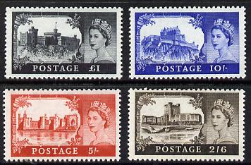 Great Britain 1967 Castles (wmk Multiple Crowns) set of 4 unmounted mint, SG 595a-98a