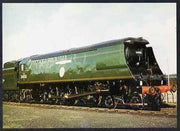 Postcard produced in 1980's in full colour showing Southern Railway Bulleid unrebuilt West Country/Battle of Britain Class 4-6-2 Winston Churchill, unused and pristine