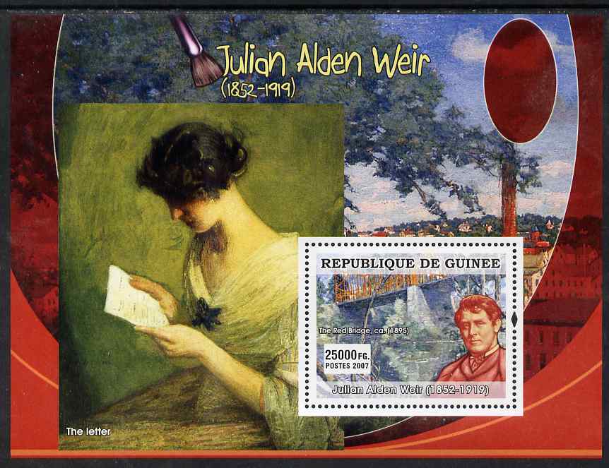 Guinea - Conakry 2007 American Impressionists (Julian Alden Weir) perf souvenir sheet unmounted mint