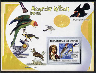 Guinea - Conakry 2007 Birds in Art (Alexander Wilson) perf souvenir sheet unmounted mint