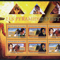 Guinea - Conakry 2007 Pyramids of Egypt perf sheetlet containing 6 values (2 sets of 3) unmounted mint