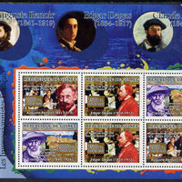 Guinea - Conakry 2007 French Impressionists #1 perf sheetlet containing 6 values (2 sets of 3) unmounted mint