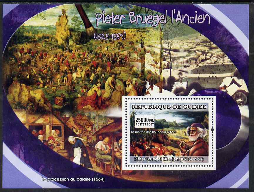 Guinea - Conakry 2007 Flemish Painters (Pieter Bruegel) perf souvenir sheet unmounted mint