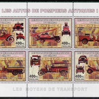 Congo 2006 Transport - Early Fire Engines perf sheetlet containing 6 values unmounted mint