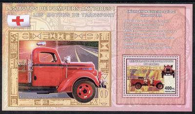 Congo 2006 Transport - Early Fire Engines (Bickle) perf souvenir sheet unmounted mint