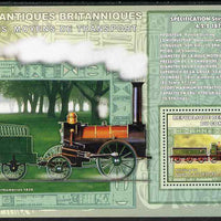 Congo 2006 Transport - British Steam Locos #3 - Stirling 8ft Single 4-2-2 & Stephenson 0-2-2 perf souvenir sheet unmounted mint