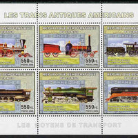 Congo 2006 Transport - American Steam Locos perf sheetlet containing 6 values unmounted mint