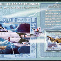 Congo 2006 Transport - British Military Aircraft (Bristol Blenheim, Meteor ( Wellington) perf souvenir sheet unmounted mint