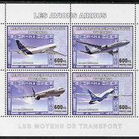 Congo 2006 Transport - Airbus A-350 perf sheetlet containing 4 values unmounted mint