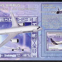 Congo 2006 Transport - Airbus A-350 perf souvenir sheet unmounted mint