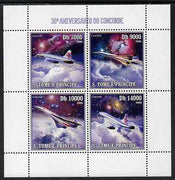 St Thomas & Prince Islands 2006 30th Anniversary of Concorde perf sheetlet containing 4 values unmounted mint, Mi 2724-27