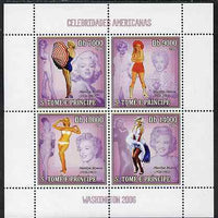 St Thomas & Prince Islands 2006 Washington 2006 Stamp Exhibition - Marilyn Monroe perf sheetlet containing 4 values unmounted mint, Mi 2719-22