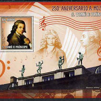 St Thomas & Prince Islands 2006 250th Anniversary of Mozart perf souvenir sheet unmounted mint, Mi BL 531