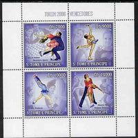 St Thomas & Prince Islands 2006 Turin Winter Olympic Games Winners perf sheetlet containing 4 values unmounted mint, Mi 2734-37