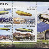 St Thomas & Prince Islands 2008 Airships perf sheetlet containing 4 values unmounted mint