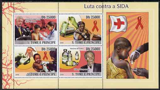 St Thomas & Prince Islands 2008 First Aid & Medical perf sheetlet containing 4 values unmounted mint