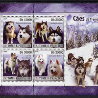 St Thomas & Prince Islands 2008 Sledge Dogs perf sheetlet containing 4 values unmounted mint