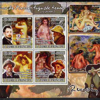 St Thomas & Prince Islands 2008 Paintings by Pierre Auguste Renoir perf sheetlet containing 4 values unmounted mint