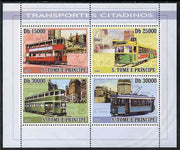 St Thomas & Prince Islands 2008 City Transport - Trams perf sheetlet containing 4 values unmounted mint