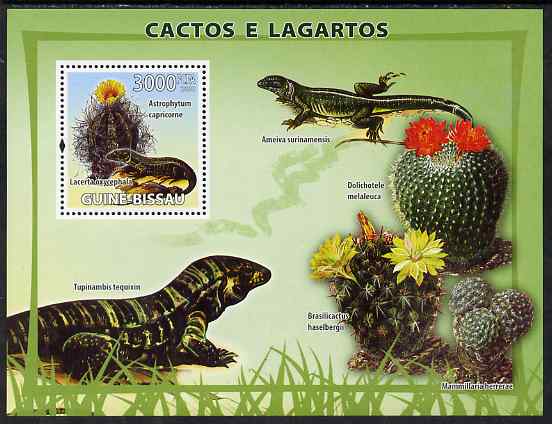 Guinea - Bissau 2008 Cacti & Lizards perf souvenir sheet unmounted mint