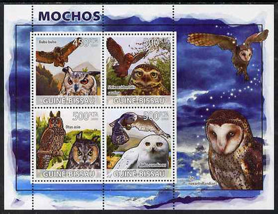 Guinea - Bissau 2008 Owls perf sheetlet containing 4 values unmounted mint