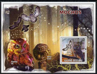 Guinea - Bissau 2008 Owls perf souvenir sheet unmounted mint