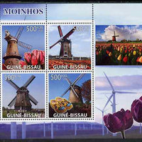 Guinea - Bissau 2008 Windmills & Tulips perf sheetlet containing 4 values unmounted mint