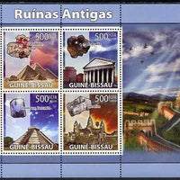 Guinea - Bissau 2008 Ancient Buildings & Minerals perf sheetlet containing 4 values unmounted mint