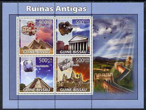 Guinea - Bissau 2008 Ancient Buildings & Minerals perf sheetlet containing 4 values unmounted mint