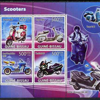 Guinea - Bissau 2008 Scooters perf sheetlet containing 4 values unmounted mint
