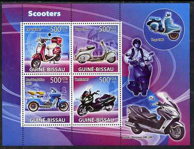Guinea - Bissau 2008 Scooters perf sheetlet containing 4 values unmounted mint