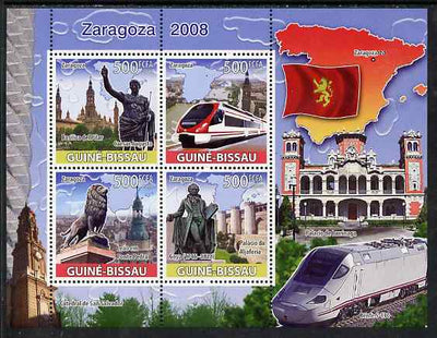 Guinea - Bissau 2008 Zaragoza 2008 perf sheetlet containing 4 values unmounted mint