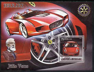Guinea - Bissau 2005 Ferrari Cars & Jules Verne with Rotary Logo perf s/sheet unmounted mint Mi BL 515