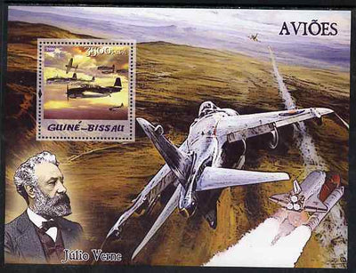 Guinea - Bissau 2005 Aircraft & Jules Verne perf s/sheet unmounted mint Mi BL 516